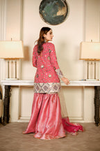 Coral Pink Angrakha with Gharara