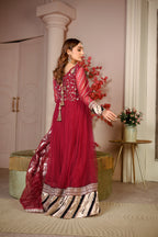 Maroon pishwaz