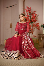 Maroon pishwaz