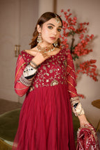 Maroon pishwaz